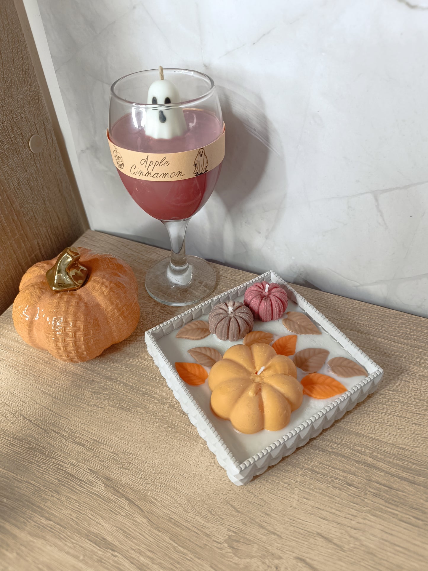Autumn candle tray small